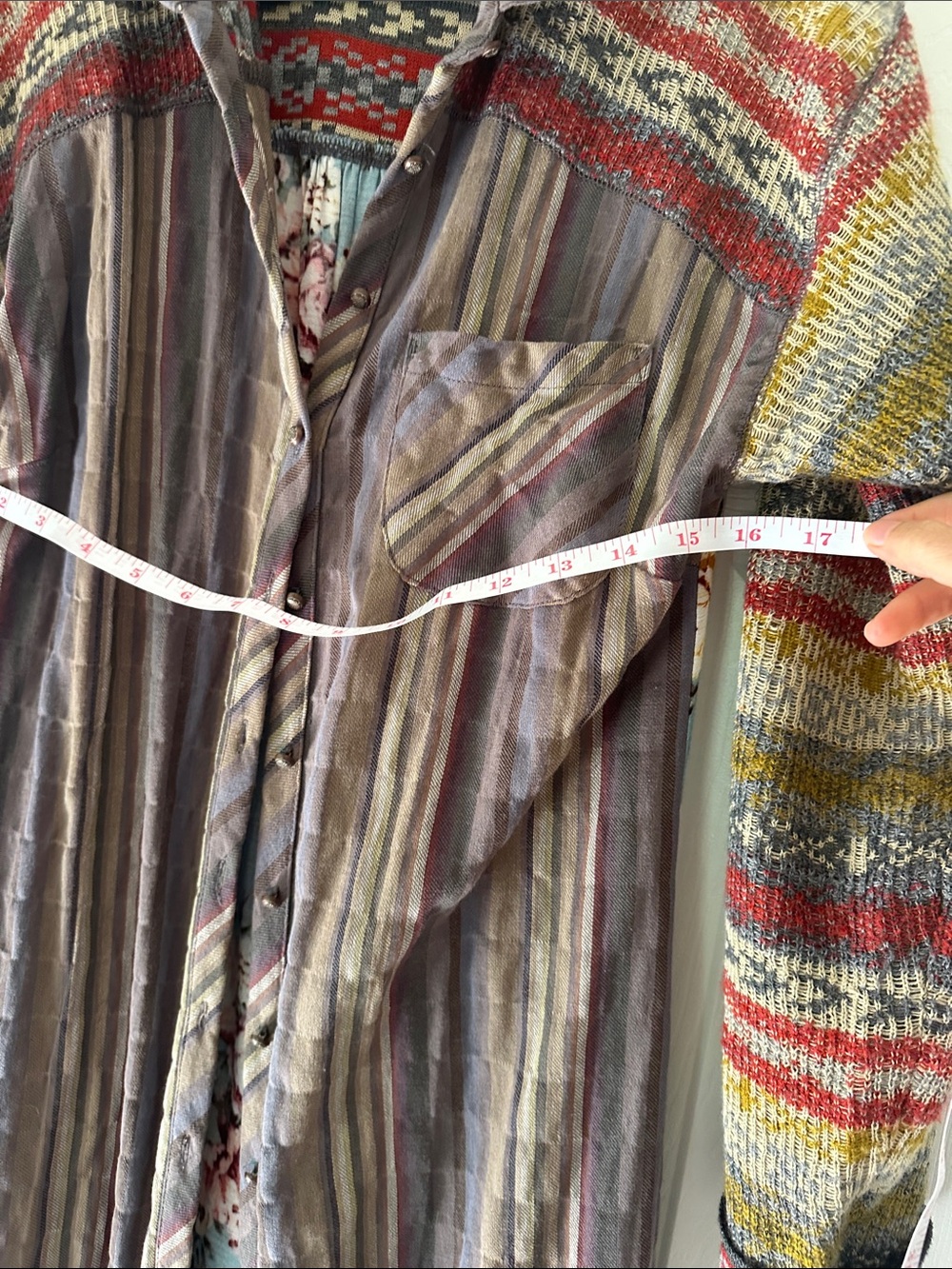 Boho Floral-Panel Maxi Dress in Blue and Multicolor - Picture 5 of 9